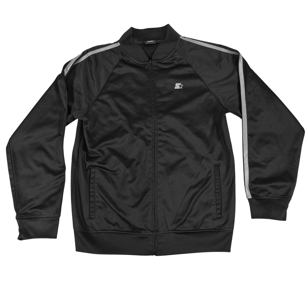 Starter Boys XL 14-16 Track Jacket Black Grey Stripe Full Zip FFR840208 Athletic